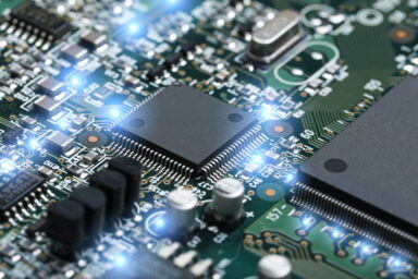Closeup of electronic circuit board with CPU microchip electronic components background Closeup of electronic circuit board with CPU microchip electronic components background